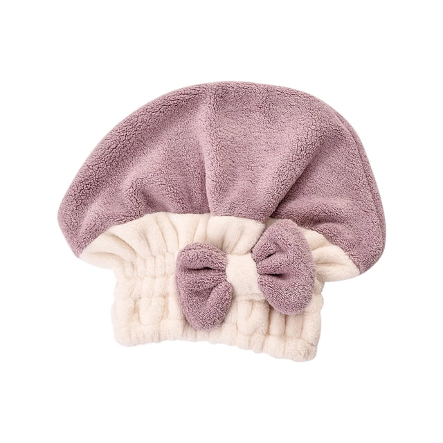 Gorro de Terciopelo Coral Xihbxyly Cabello Seco Gorro de Princesa con Lazo de Dos Tonos Toalla Absorbente Espesa