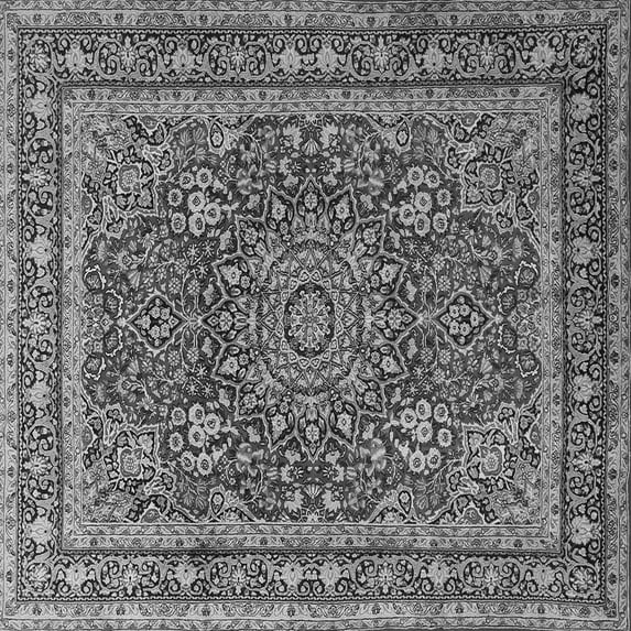 Ahgly Company Indoor Square Medallion Gray Traditional Area Rugs, 3' Square