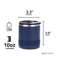 thumbnail image 2 of Elemental Recess Lowball Tumbler, 10oz Triple Wall Stainless Steel Cup with Non-Shattered Tritan Lid, Insulated Whiskey Glass, Insulated Coffee Tumbler Mug for Hot & Cold Drinks - Navy Blue, 2 of 7