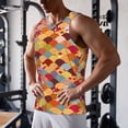 thumbnail image 5 of Logiee Japanese Style Fish Scales Print Men's Workout Tank Top,Quick Dry Workout Tank Top,Gym Muscle Tee,Fitness Bodybuilding Sleeveless T Shirt-X-Large, 5 of 7
