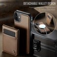 thumbnail image 3 of For iPhone 11 Leather Back Cover Compatible with MagSafe JEEHOOD J06 Phone Case with Card Bag RFID B, 3 of 5