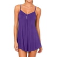 thumbnail image 2 of WULMLEO Women's Button Front Spaghetti Strap Mini Dress Casual Summer Beach Cover Up Purple 5XL, 2 of 5