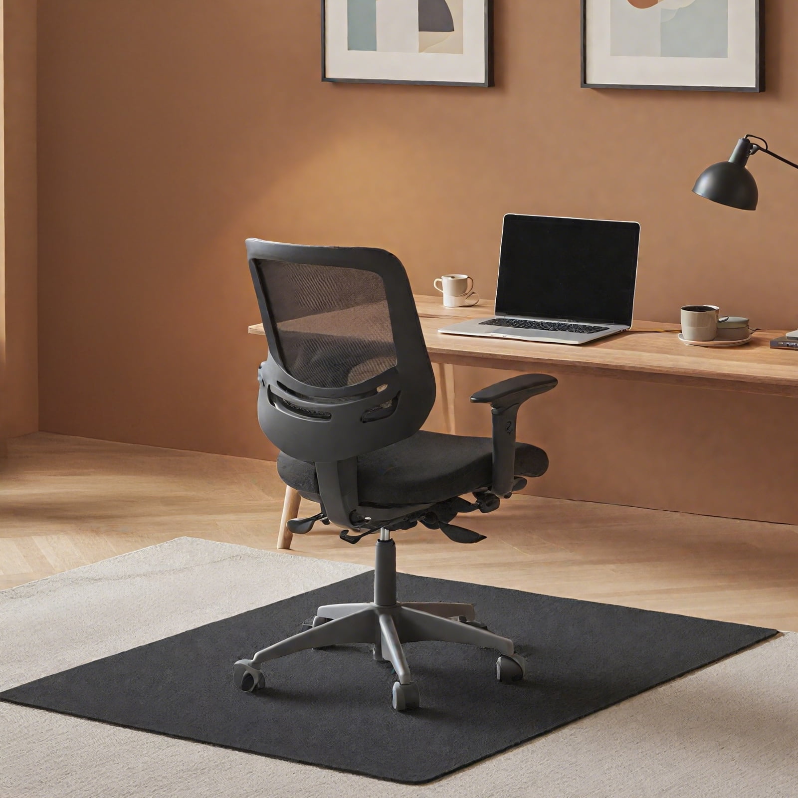 ANMINY Office Chair Mat for Hardwood Floor 36" x 48" Desk Chair Mat Non-Slip Home Office Protector in Living Room Study Office, Black