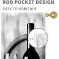 thumbnail image 4 of Red Wine Kitchen Curtains, Rustic Romantic Rose Floral Country Style Farmhouse Grape Wine Glass Retro Vintage Blackout Window Drapery for Dining Room Bedroom Living Room 2 Panels, 42"x54" Inch, 4 of 5
