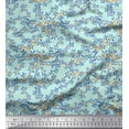 thumbnail image 1 of Soimoi Green Poly Georgette Fabric Forget Me Not Bush Floral Print Sewing Fabric 1 Yard 42 Inch Wide, 1 of 3