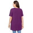 thumbnail image 2 of Woman Within Plus Size Perfect Short-Sleeve Shirred V-Neck Tunic, 2 of 6