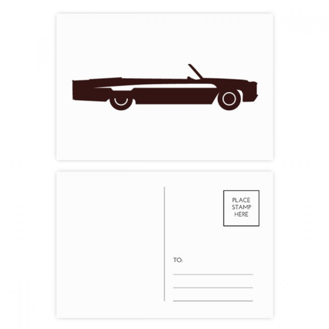 Black Geometric Classic Cars Outline Postcard Set Birthday Mailing Thanks Greeting Card