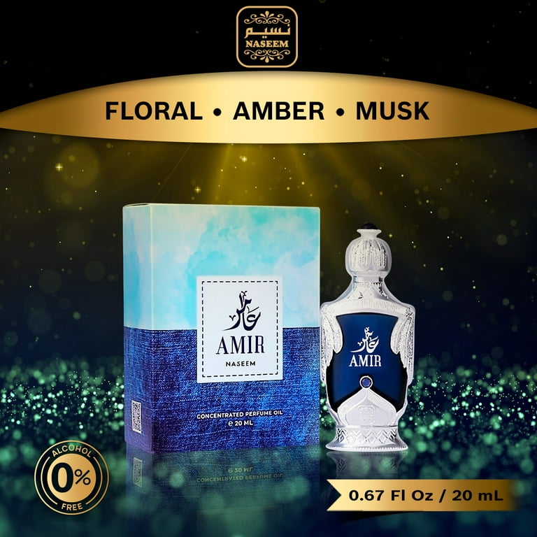 Amir Perfume Oil Luxury Non Alcoholic Aromatic Amber Musk Men Perfume Oil  20 mL by Naseem 