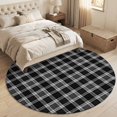 thumbnail image 4 of Round Area Rugs 5Ft, Black Checkered Non-Slip Washable Circle Rugs Carpet, Modern Farmhouse Black Buffalo Plaid Indoor Outdoor Rug Floor Mats Throw Runner for Bedroom Living Room Bathroom, 4 of 8