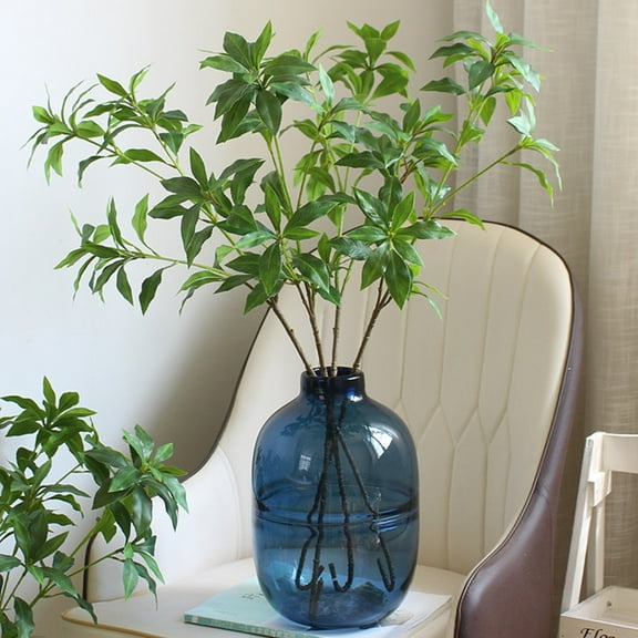 Sunjoy Tech Artificial Tree Branch Pieris Green Leaf Realistic Non-withering No Watering Wedding Photo Props Home Office Decoration Faux Greenery Plant