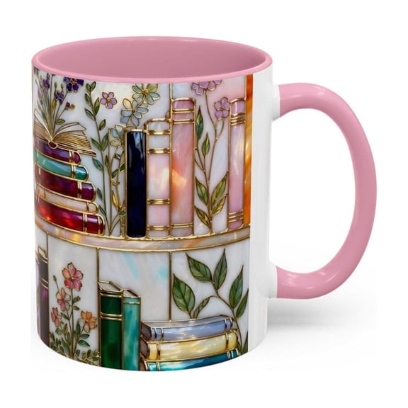 Luoshdecor Book Flower Coffee Mug,Ceramics Creative Book Mugs Gift for Reading Lover for Home Office