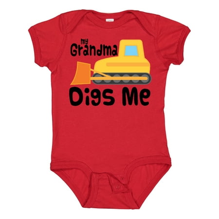 

Inktastic My Grandma Digs Me Grandson Truck Gift Baby Boy Bodysuit