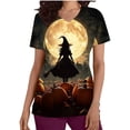 thumbnail image 4 of HOMBOM Funny T Shirts for Women Fashion V Neck Cozy Short Sleeve Festive Basic Pullover for Young Women Cute Shirts,XXXL, 4 of 5