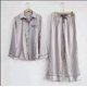 thumbnail image 2 of Women's Silk Pajamas Two-piece Set Cute Sexy Evening Wear Summer New Short-sleeved Pink Striped Satin Home Wear Shorts Set, 2 of 4