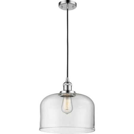 

Polished Chrome Tone Mini Pendants 8 Wide Clear Glass Steel/Cast Brass/Glass Medium Base 1 Light Fixture