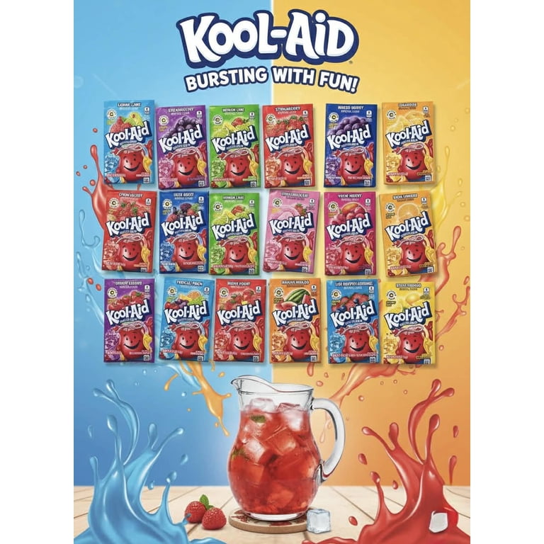 Kool-Aid Drink Mix, 96 Packets Variety Pack, 16 Flavors for Water