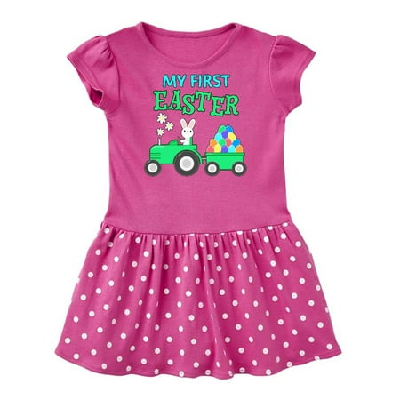 

Inktastic My First Easter bunny and tractor Gift Baby Girl Dress