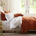 thumbnail image 4 of Quilt Set King Size 3 Pieces, Lightweight Burnt Orange/Rust Bedspread-98''x106'', Soft Microfiber Summer Quilt, Luxurious Warm Coverlet Set for All Seasons (Includes 1 Quilt, 2 Shams), 4 of 8