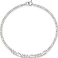 thumbnail image 4 of Sterling Silver E-Coated Figaro Chain 7.5In Bracelet (Width 3.8) (Length 7.5) - Jbsp, 4 of 5