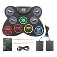 thumbnail image 3 of Electronic Drum Set, Folding Hand Roll Electronic Drum Roll Up Drum Practice Pad Kit, Drum Pedals Drum Sticks , Great Holiday Birthday Kids, 3 of 9