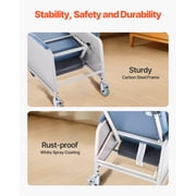 VEVOR Geri Chair Recliner, 3-Position Reclining Geri Chair, Movable Medical Recliner Chairs with 4 Wheels, Soft Padded Seat & Detachable Tray, Ideal for Hospital,Nursing Home,and Geriatric Home Care
