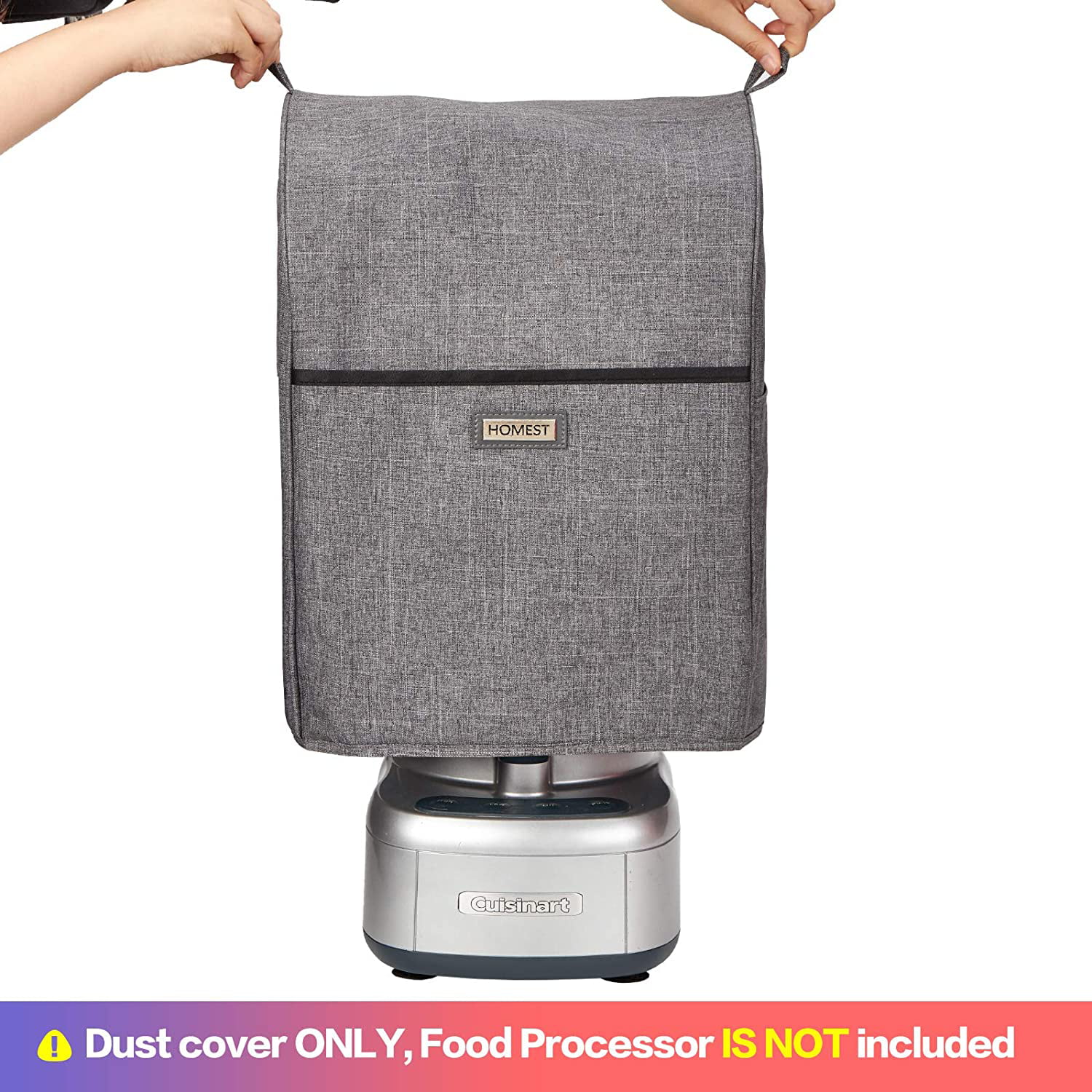 Food Processor Dust Cover with Accessory Pockets Compatible with Cuisinart 11-14 