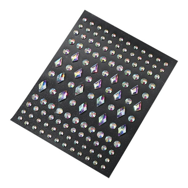 Qarigey Joyas para la cara de los ojos Pegatinas de diamantes de imitación Forma geométrica Brillo Maquillaje temporal Joyería DIY Art Costume Type3 NO3 Qarigey CE013628-01B
