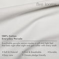 thumbnail image 6 of Five Looms Everyday Cotton Percale Sheets Set, King (Gray, 4 Piece), 6 of 7
