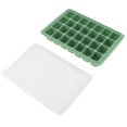 thumbnail image 1 of Molde de hielo Delaman 28 cuadrículas DIY Bandeja de hielo de silicona con tapa Verde, 1 of 5