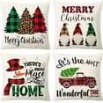 thumbnail image 1 of Set of 4 Decorative Easter Bunny Throw Pillow Covers - Truck Eggs Linen 18 x 18 Inches Pillow Cushion Case for Sofa Couch Bed Home Outdoor Car (18" x 18", Easter/Rabbit), 1 of 6