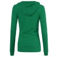 thumbnail image 3 of A2Y Women's Casual Fitted Lightweight Pocket Zip Up Hoodie Kelly Green 2XL, 3 of 3