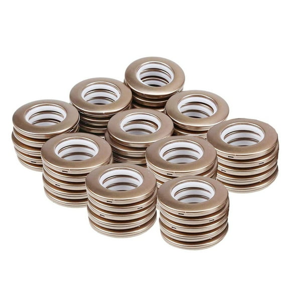 100pcs Curtain Grommet, Inner Diameter 43mm Curtain Eyelet Rings Low Noise Roman Ring - 50pcs coffee & 50pcs silver