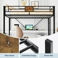 thumbnail image 3 of Allewie Metal Twin Size Loft Beds Frame with Stairs & Full-Length Guardrail, Space-Saving, Black, 3 of 7
