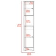 thumbnail image 7 of Miekor Furniture Brighton 1-Shelf Linen Cabinet White B5A2018, 7 of 7