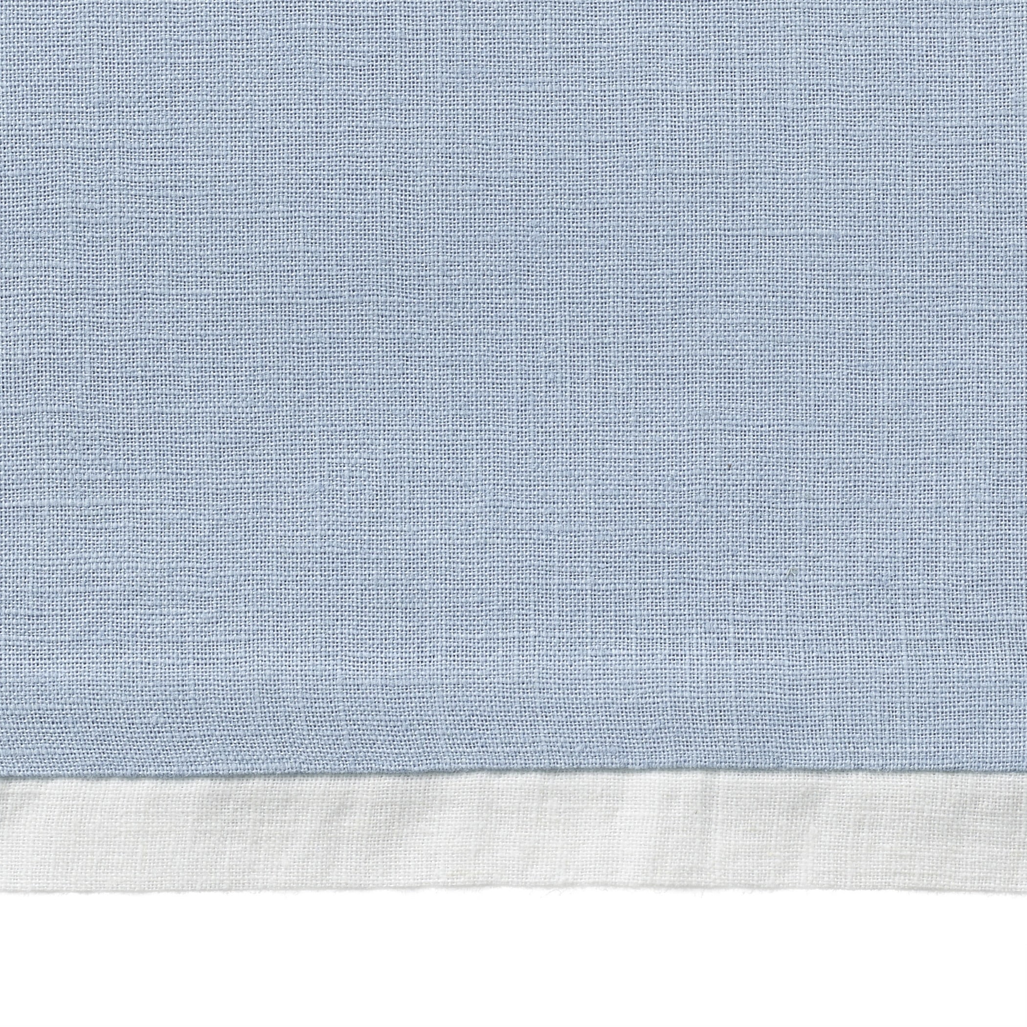 Better Homes & Gardens Solid Color Contrast Border Linen Flange Blue Water King 3-Piece Duvet Cover Set