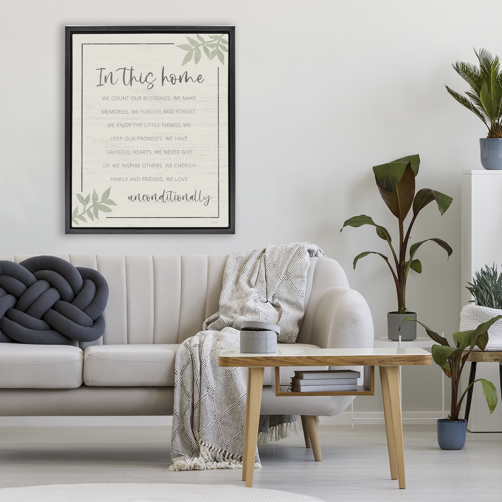 Stupell Industries We Love Unconditionally Black Framed Floater Canvas Wall Art, design by Natalie Carpentieri