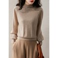 thumbnail image 3 of Suéteres de mujer Jerseys de cuello alto Jersey marrón Jersey de punto para mujer Jersey de cachemira de moda negro de cuello alto 2024, 3 of 5