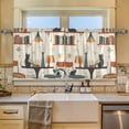 thumbnail image 2 of Yayeee Kitchen Curtains Tier Set of 2 Light Filtering 57"x36" Over Sink Window Panels, Cats Reading Pattern, 2 of 7