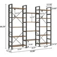 thumbnail image 6 of Tribesigns Industrial Large 5-Tier Bookshelves for Display and Storage, Modern Triple Wide 14 Shelves Etagere Bookcase with Metal Frame & Vintage Wood, Vintage Browm, 6 of 6