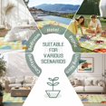 thumbnail image 6 of Spring Easter Outdoor Rug for Patio/Deck/Porch, Non-Slip Large Area Rug 4 x 6 Ft, Yellow Plaid Bunny Colorful Eggs Floral Indoor Outdoor Rugs Washable Area Rugs, Reversible Camping Rug Carpet Runner, 6 of 8