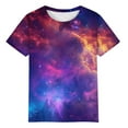 thumbnail image 5 of Texiao Women's 3D Galaxy Print T Shirts Glitter Shirts Blouse Fashionable Starry Summer Shirts Round Neck Short Sleeve Tops for Carnival Costumes, 5 of 6