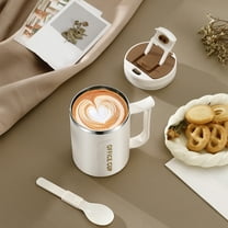 Gnmfd Coffee Mug with Lid, Insulated Stainless Steel Travel Mug for Hot & Cold Drinks, Double Layer Mug with Handle, Office, Camping, Travel Mug for Daily Use, Christmas Gift Idea