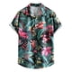 thumbnail image 1 of Camisas Para Hombre Manga Larga Camisas de un solo pecho de primavera y verano para hombre, camisa informal de manga corta con solapa para playa y vacaciones al libre (Green, XL), 1 of 7