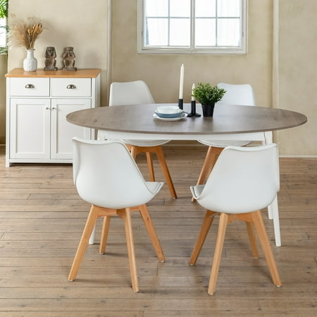 Homylin Dining Table 63 Modern Oval For 4 6 In Vintage Oak Canada Homylin Dining Table 63 Modern Oval, Modern Round Dining Tables For 6