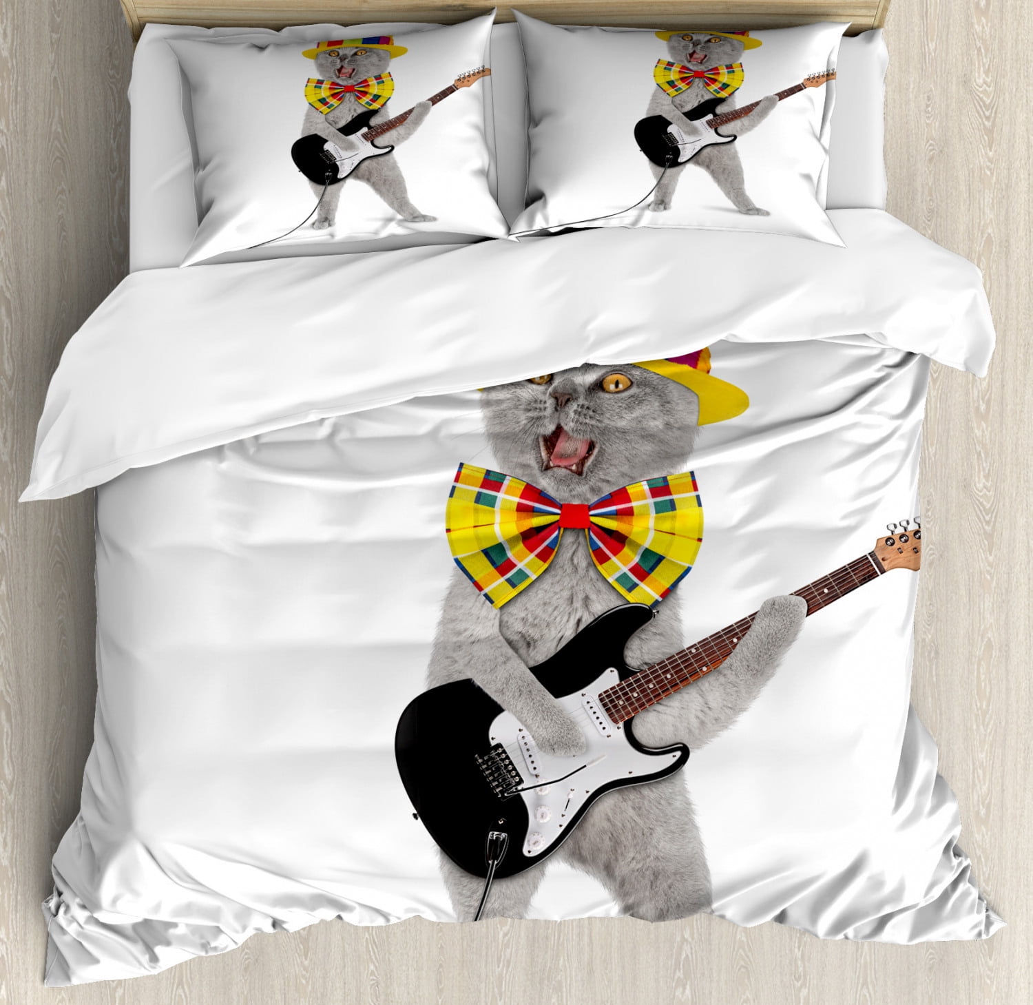 Girls Cat 2PC Twin Bed Set Kitty Reversible Comforter 1 Pillow Sham OR Sheet Set 