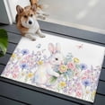 thumbnail image 3 of Easter Bunnies Entryway Rug 2'x3'&nbsp; Non Slip Front Door Mats, Spring Cute Rabbits Floral Watercolor Entrance Rugs Indoor Outdoor Carpet, Washable Floor Mats Small Area Rug for Bedroom Kitchen, 3 of 8
