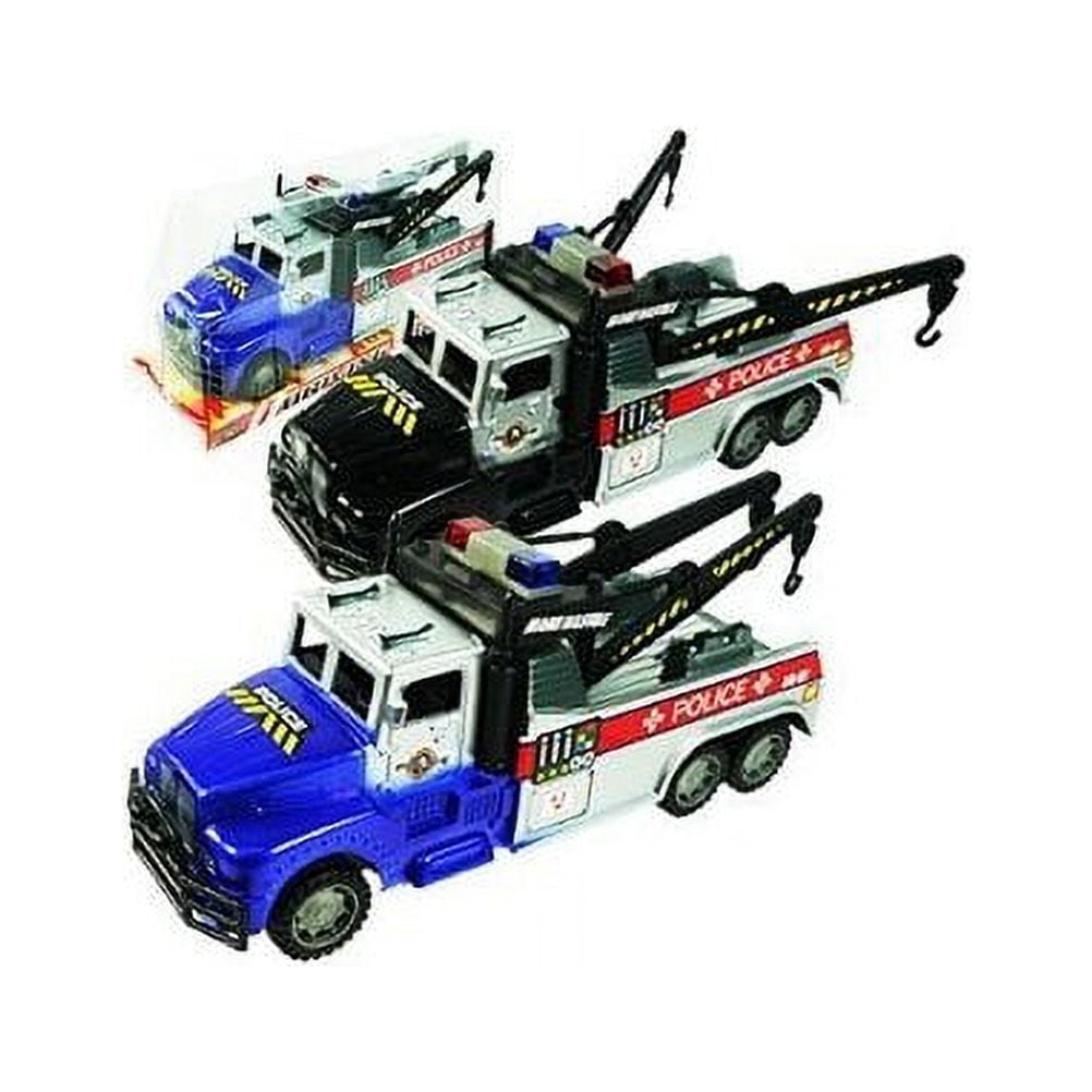 Friction Powered Police Tow Truck Toy for Kids (Colors May Vary