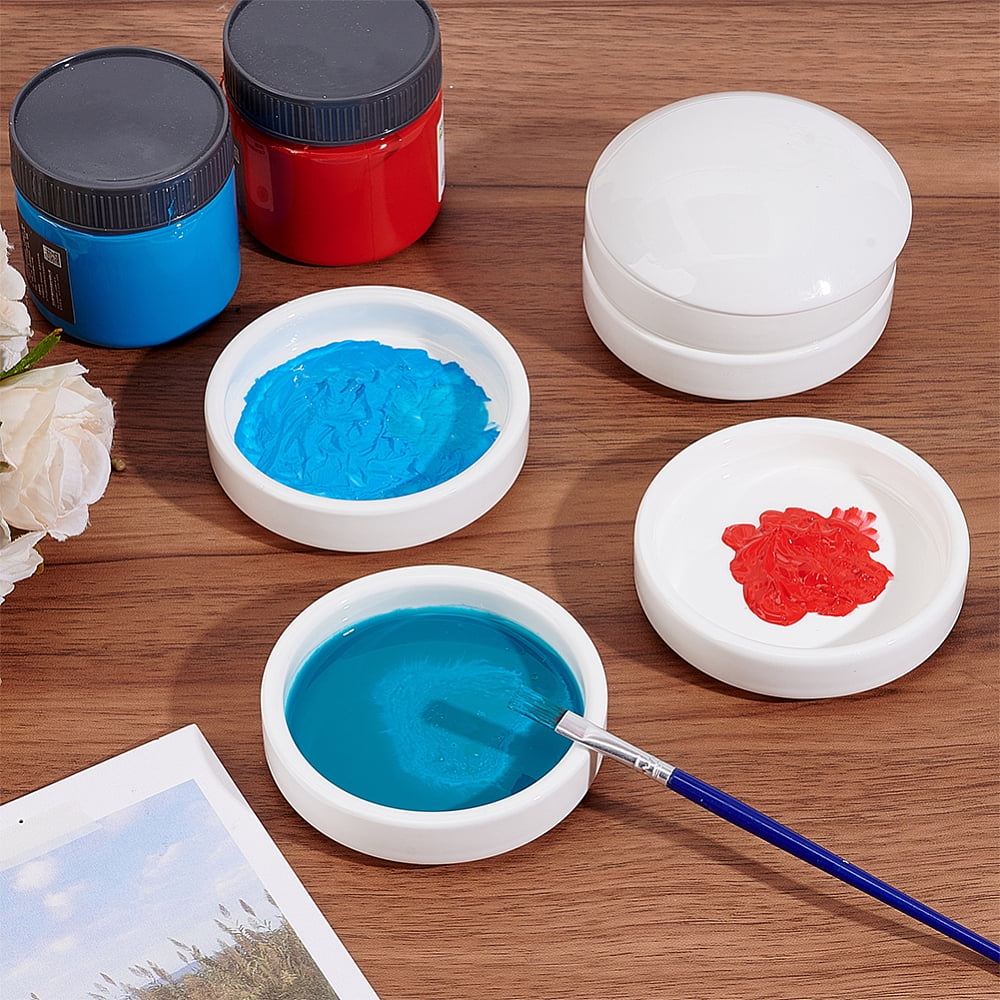 Five-layer Ceramic Ink Dish for Watercolor Mixing Palette Paint White 83x95mm diy