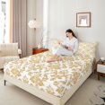 thumbnail image 4 of Feelyou Retro Damask Women Bed Sheets, White Gold Mandala King Sheets, 4 Pieces, 4 of 7