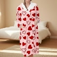 thumbnail image 2 of MEICHEN Plush Bathrobes for Women Valentine's Day Fleece Plush Robe Long Warm Plush Bathrobe Loungewear Jacket Printed Comfort Robe Women's Robes, 2 of 5